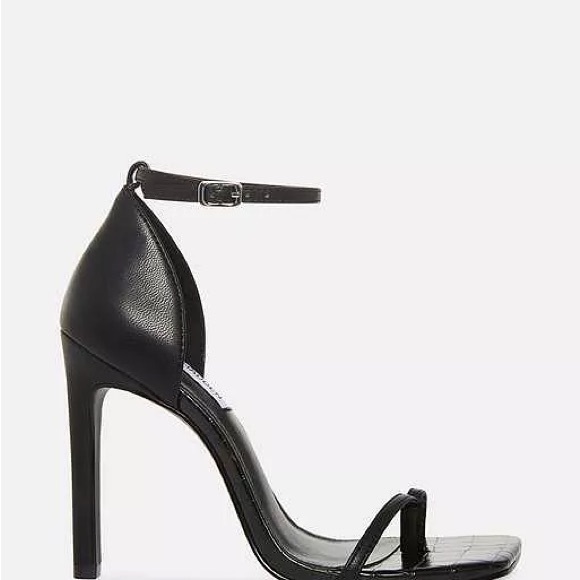 Steve Madden Black Stiletto Heels with Ankle Strap - Picture 1 of 5
